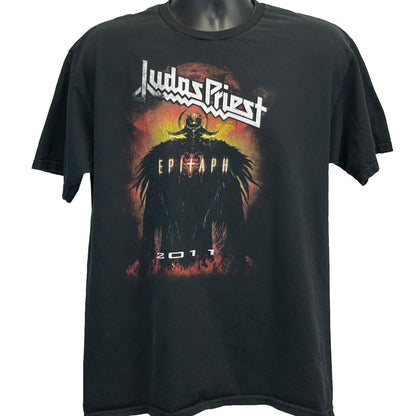 Camiseta de concierto grande de Judas Priest Epitaph Tour 2011 Thin Lizzy Tee para hombre, color negro