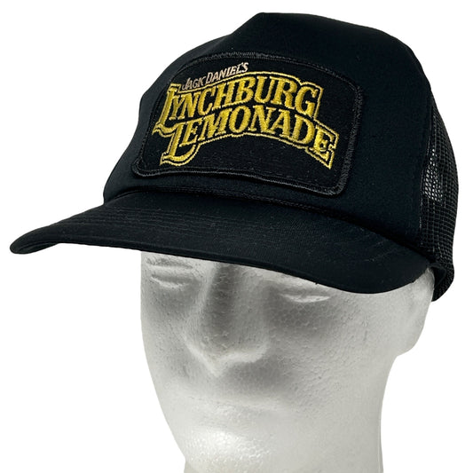 Vintage 80s Jack Daniels Lynchburg Lemonade Trucker Hat Cap Black Mesh Snapback