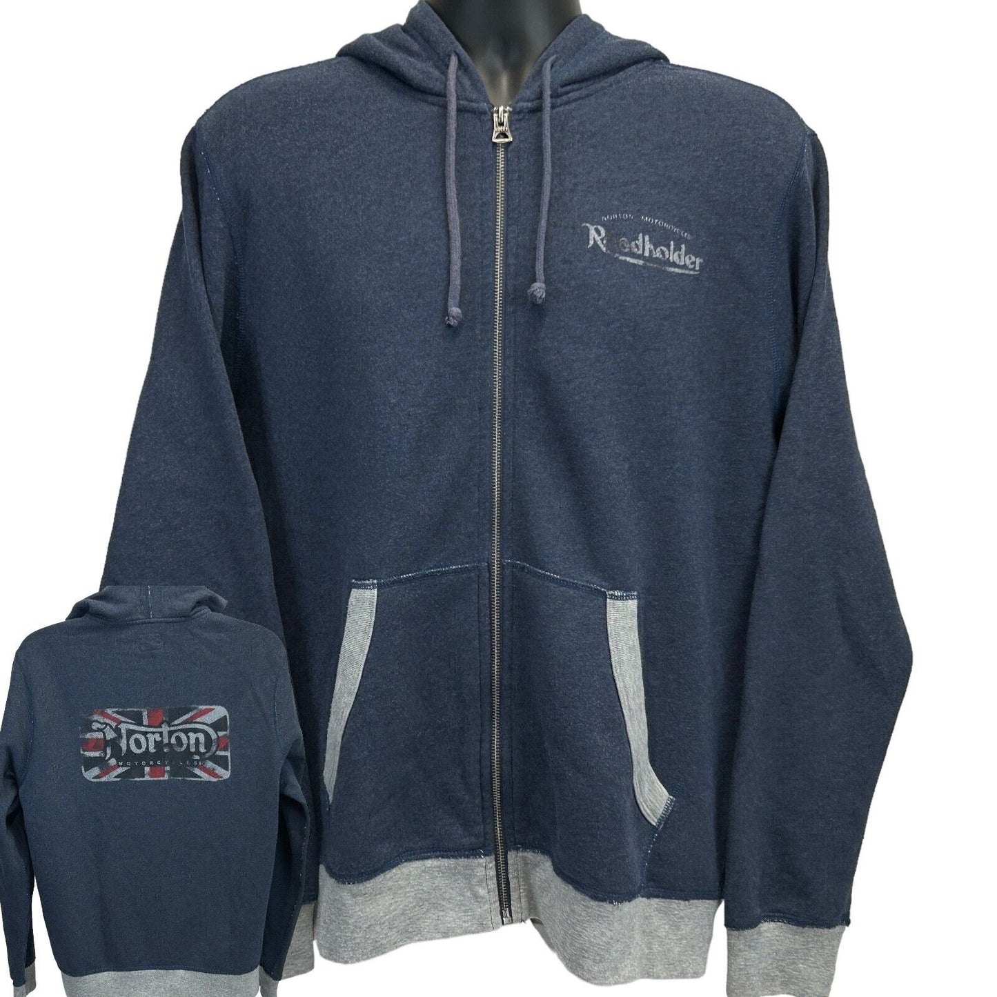 Sudadera con capucha Norton Motorcycles Lucky Brand para hombre, color azul