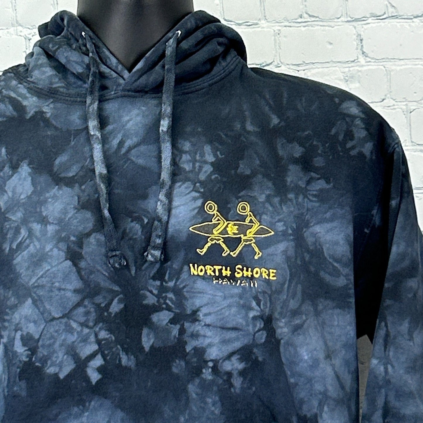 North Shore Hawaii Hoodie Hooded Sweatshirt Surfer Surfing Tie Dye Gray M Medium