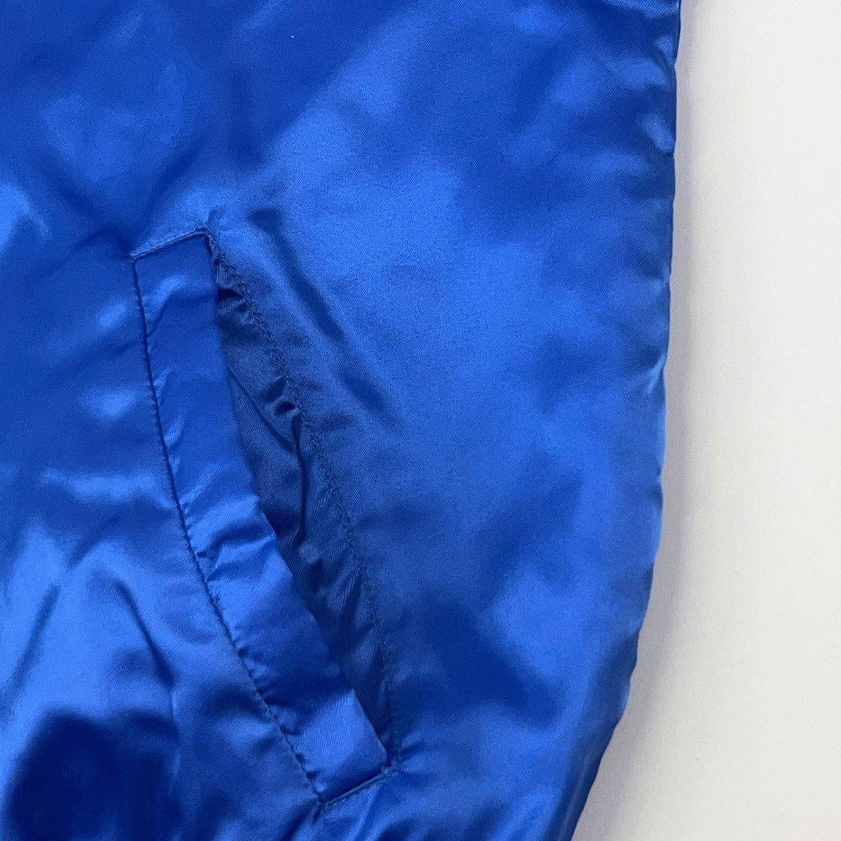 Vintage Maui One Excavating Las Vegas Satin Bomber Jacket L Large USA Made Blue