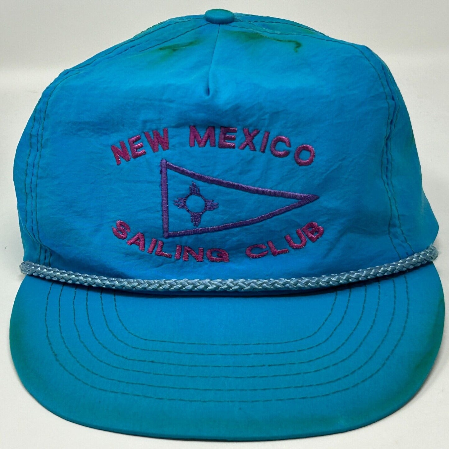 New Mexico Sailing Club Hat Vintage 90s Nautical Rope Strapback Baseball Cap