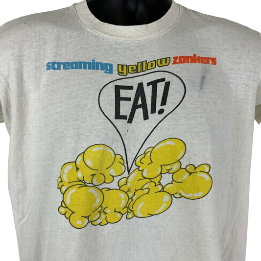 Distressed Screaming Yellow Zonkers Vintage 70s T Shirt Medium Snack Mens White