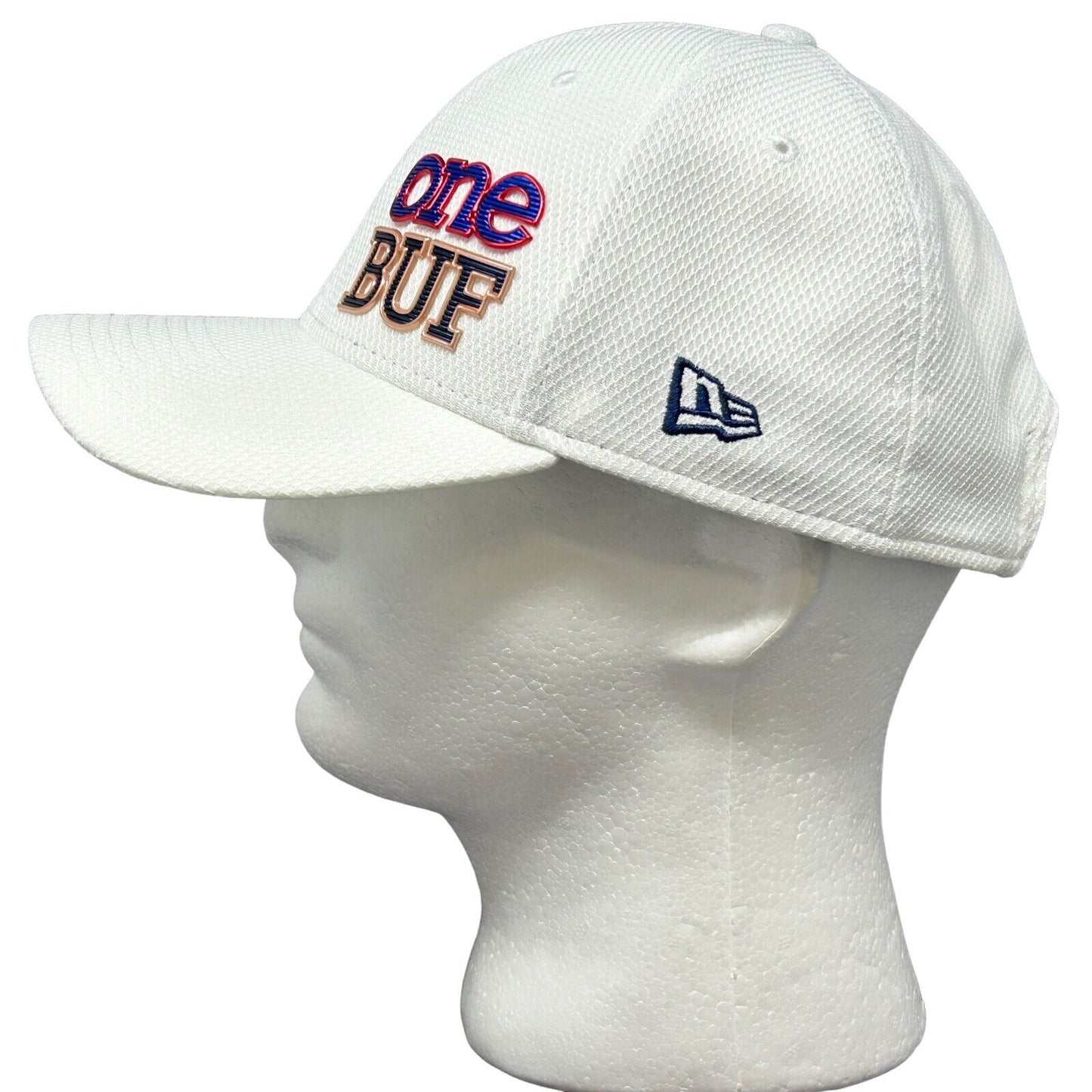 One Buf Hat Baseball Cap Buffalo Sabres Bills Onebuf New Era White Strapback - Neon Vintage