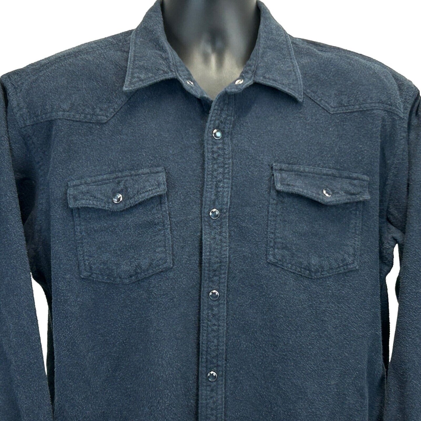 Dakota Grizzly Flannel Pearl Snap Button Front Shirt XL X-Large LS Mens Blue