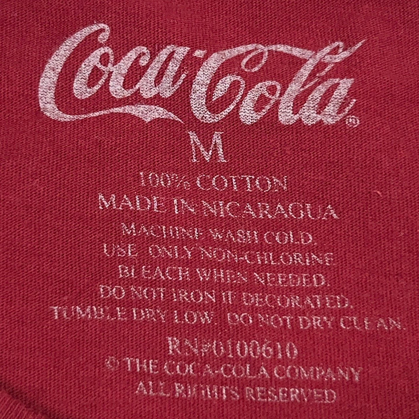 Coca Cola The Distinctive Bottle T Shirt M Medium Red Coke Soda Pop History Tee