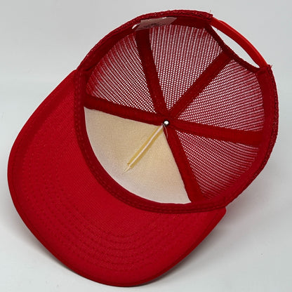 Vintage 80s Shriners Hillbilly Clan 47 Trucker Hat Baseball Cap Snapback Red - Neon Vintage