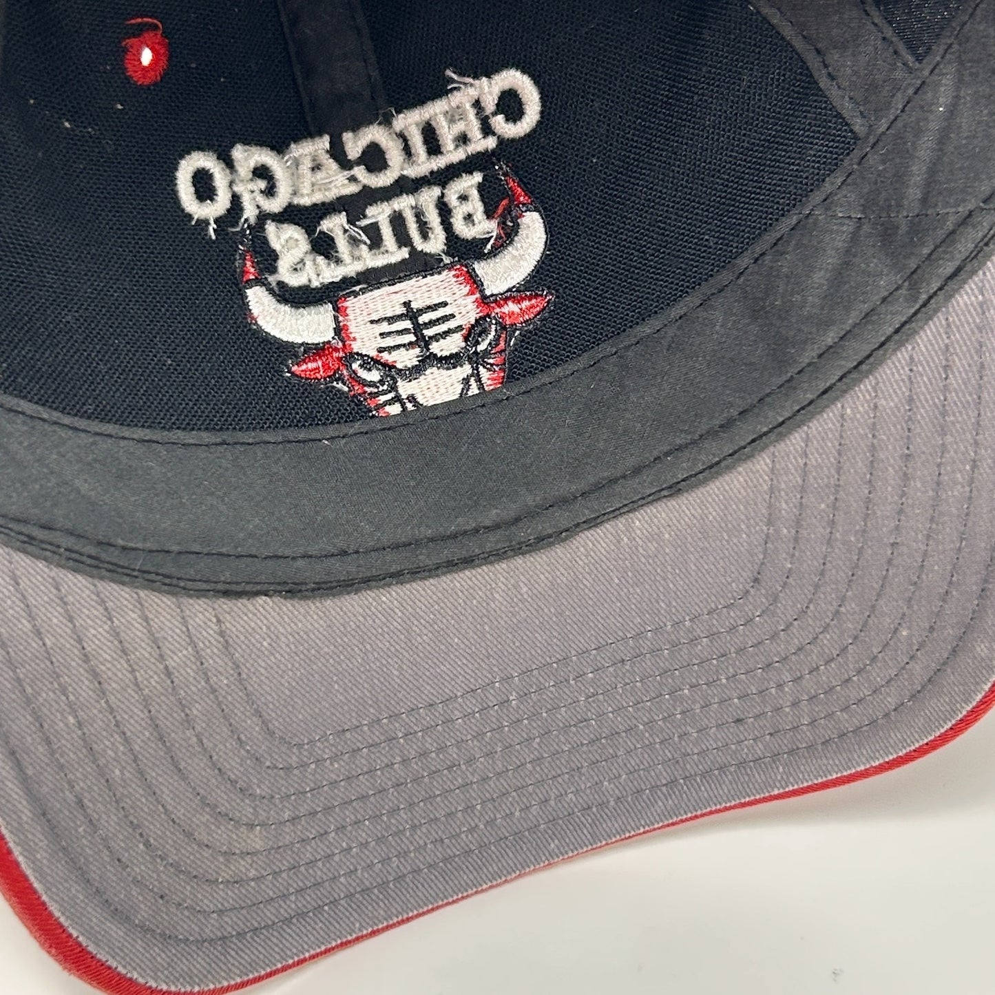 Vintage 90s Chicago Bulls Cap Baseball Hat Logo Twins Enterprise Snapback Black