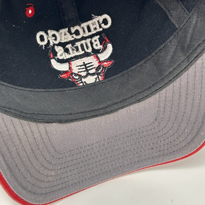 Vintage 90s Chicago Bulls Cap Baseball Hat Logo Twins Enterprise Snapback Black