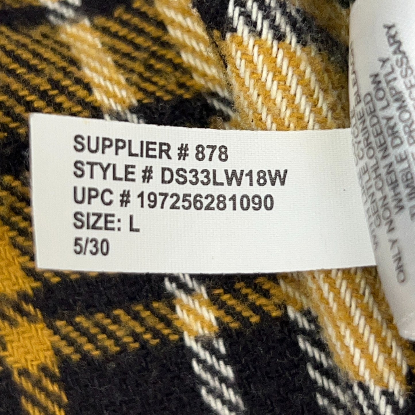 Dogg Supply by Snoop Dogg Flannel Button Front Shirt Rap Plaid Yellow L Large