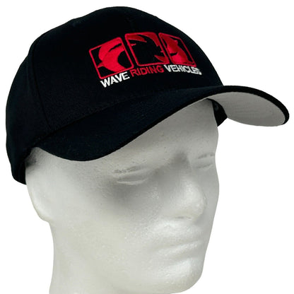 Vintage WRV Surfboards Baseball Hat Cap Wave Riding Vehicles Black FlexFit L-XL