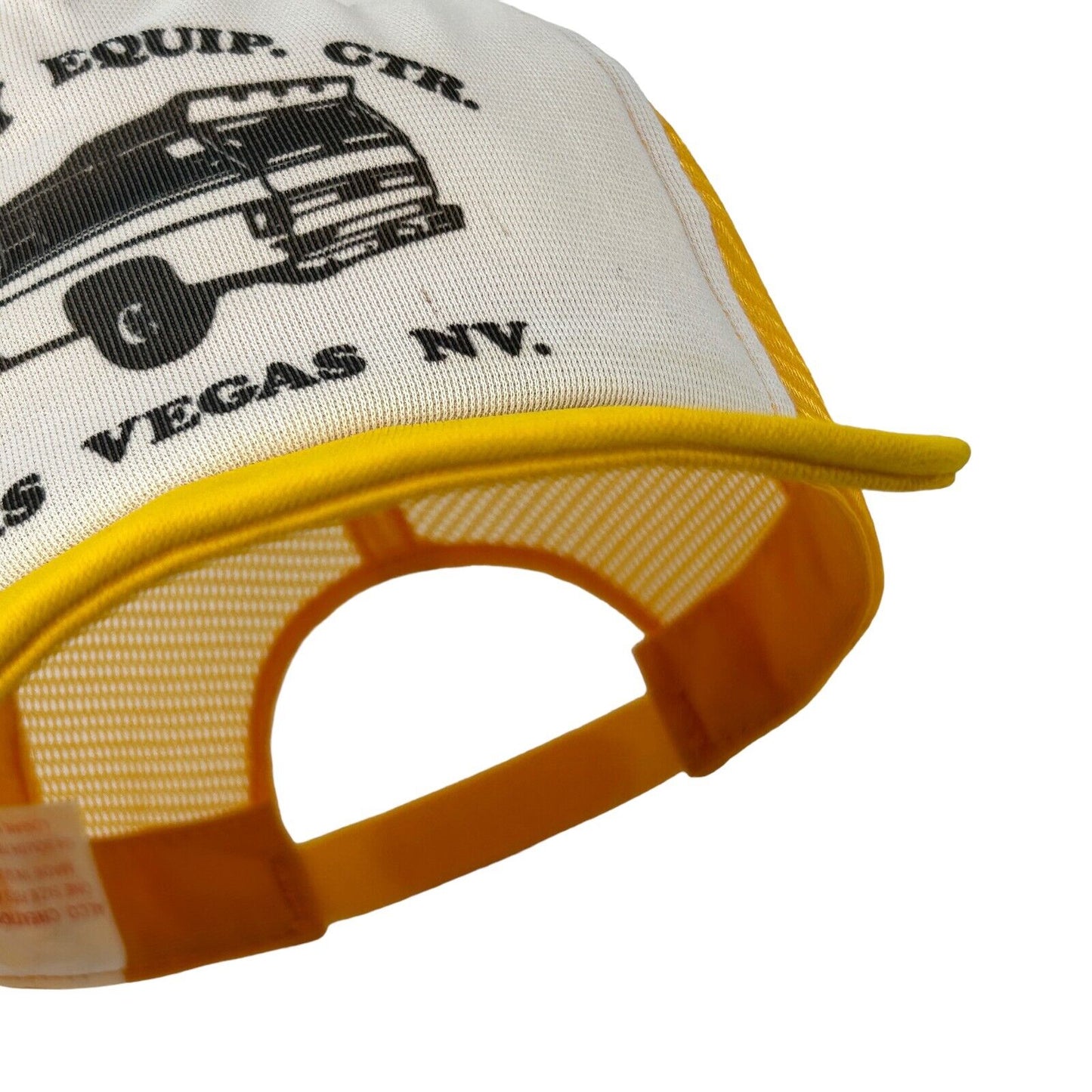 Pickup Truck Vintage 80s Trucker Hat Las Vegas Camper Yellow Mesh Baseball Cap