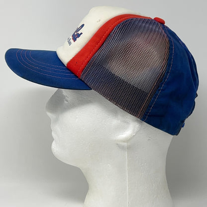 Vintage 80s Bass Cat Fishing Boats Trucker Hat Baseball Cap Mesh Snapback Blue