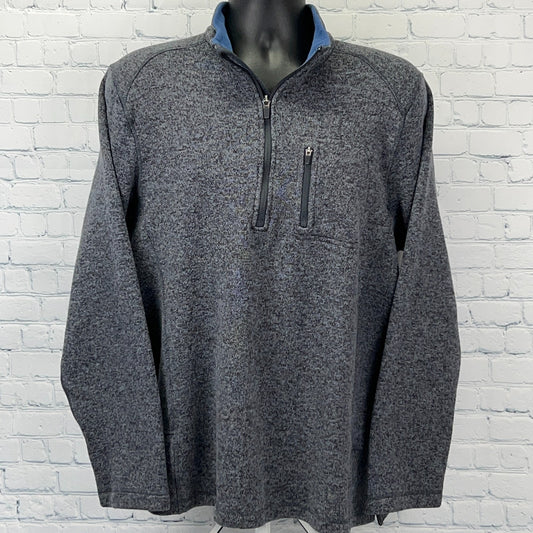 Woolrich Quarter 1/4 Zip Sweater Heathered Gray Long Sleeve Mens XL X-Large