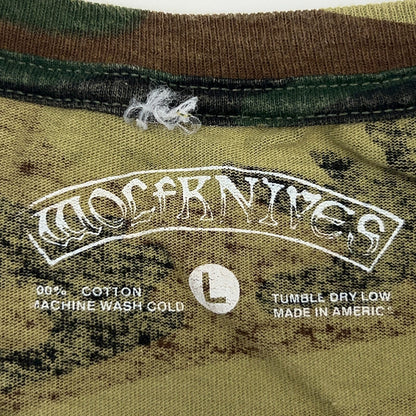 Wolfknives Camouflage T Shirt L Large Green Camo Long Sleeve Skater Jason Ellis