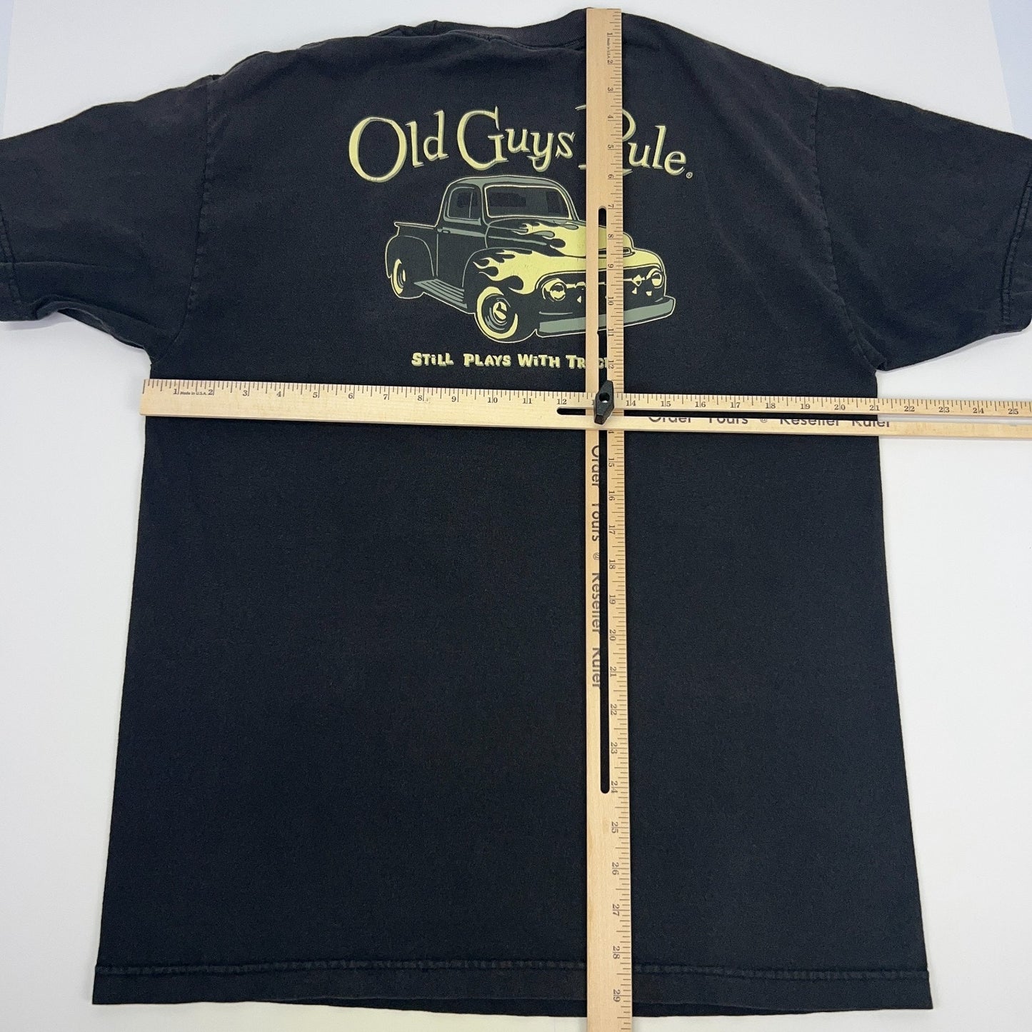 Old Guys Rule Still Plays With Trucks T Shirt L Large Black 1951-52 Ford F-1 Tee