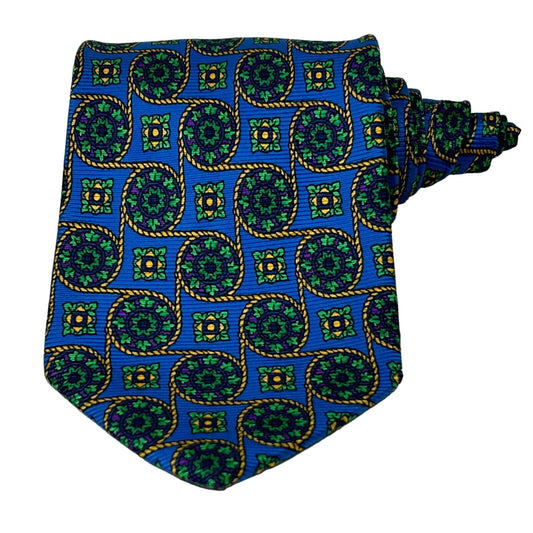 Gianni Versace Versus Silk Tie Vintage 90s Necktie Made In Italy Mens Blue