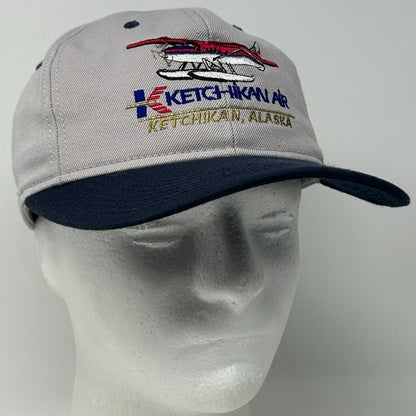 Vintage 90s Ketchikan Air Best In The Bush Hat Baseball Cap Alaska Snapback Gray