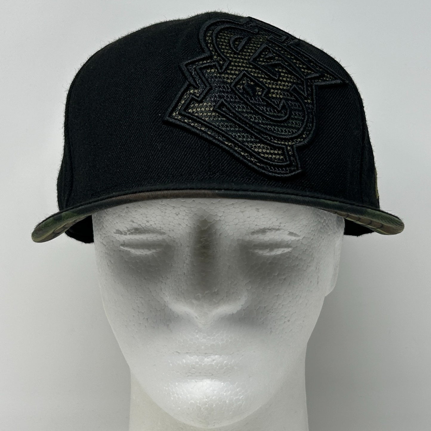 St Louis Cardinals Hat Baseball Cap Army Camouflage New Era Black Fitted 7 3/8 - Neon Vintage