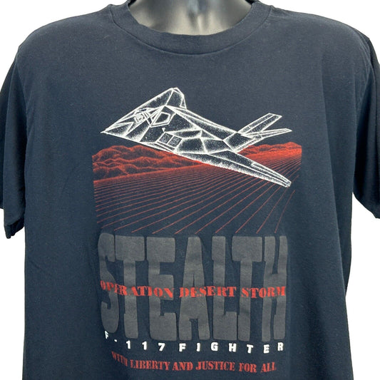 Stealth Fighter F-117 F117 Vintage 90s T Shirt USAF Air Force Made In USA Large