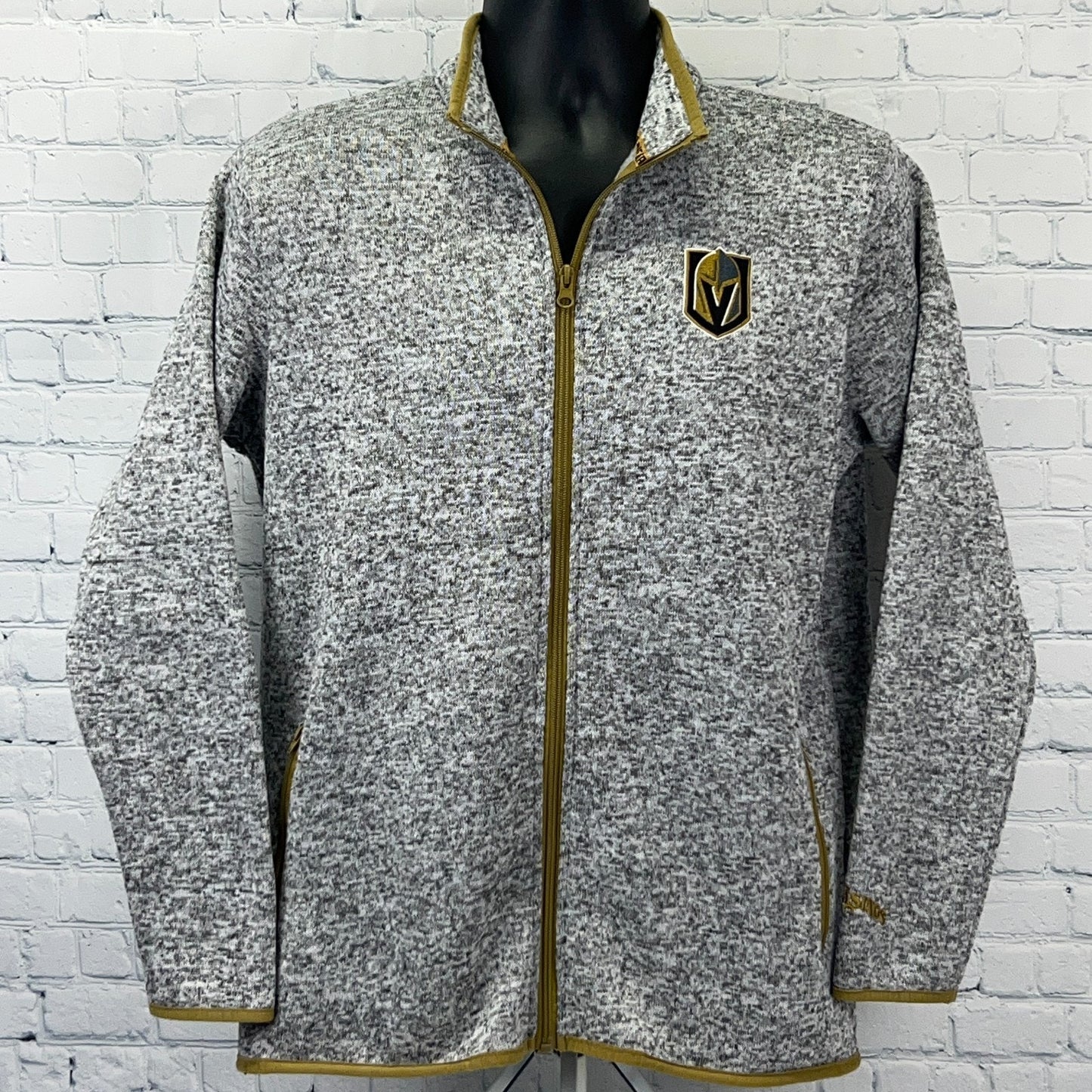 Las Vegas Golden Knights Full Zip Fleece Sweater Jacket NHL Gray M Medium