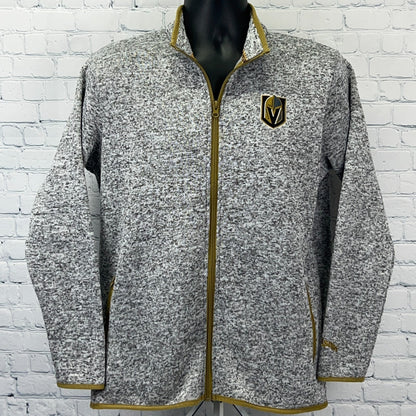 Las Vegas Golden Knights Full Zip Fleece Sweater Jacket NHL Gray M Medium