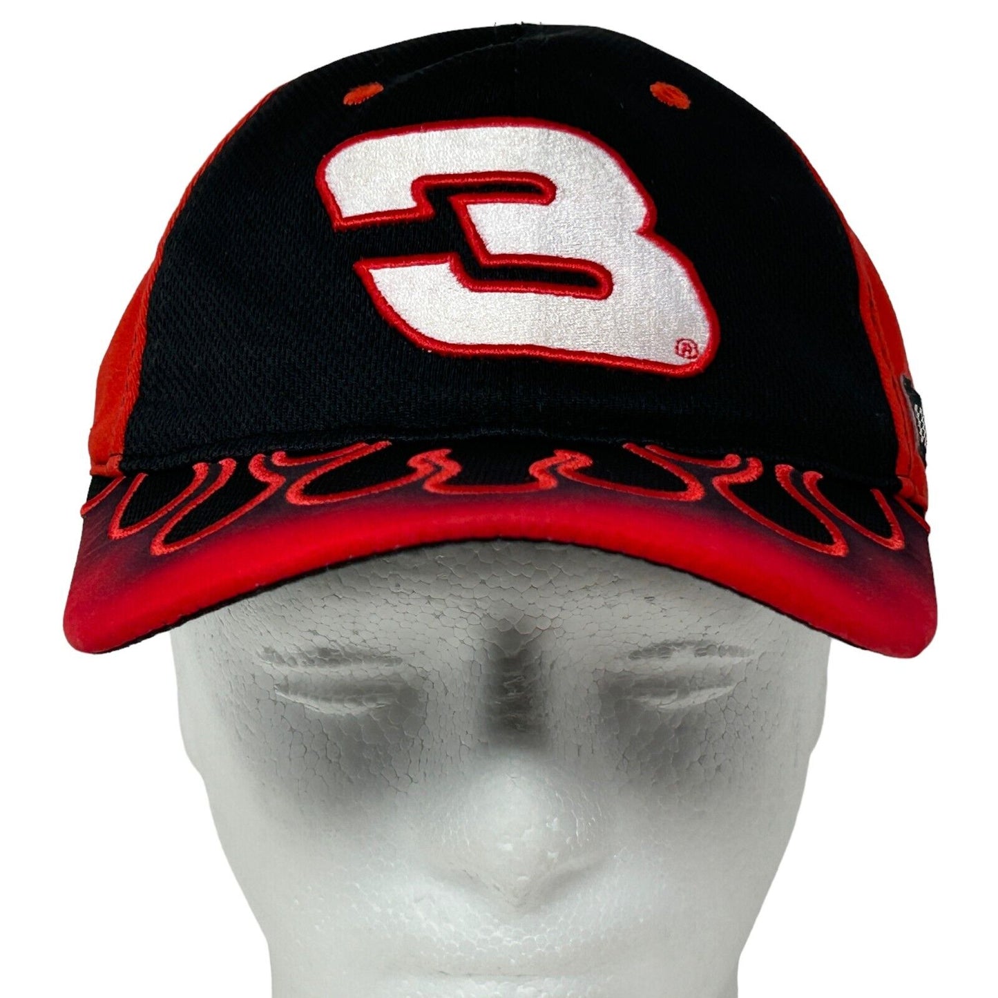 Dale Earnhardt 3 Flames Hat NASCAR RCR Richard Childress Racing Red Baseball Cap