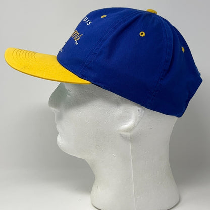 Vintage 90s St Louis Rams Hat Baseball Cap Los Angeles LA NFL Blue Snapback