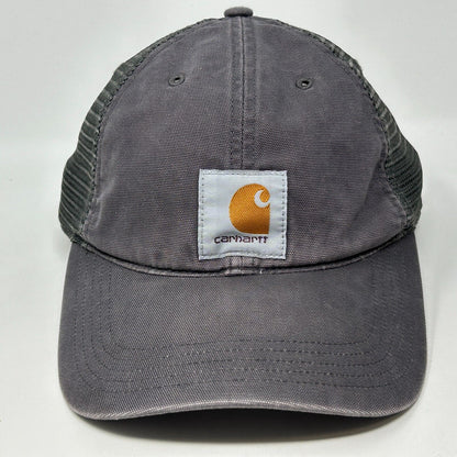 Carhartt Buffalo Trucker Hat Logo Gray Canvas Six Panel Snapback Baseball Cap