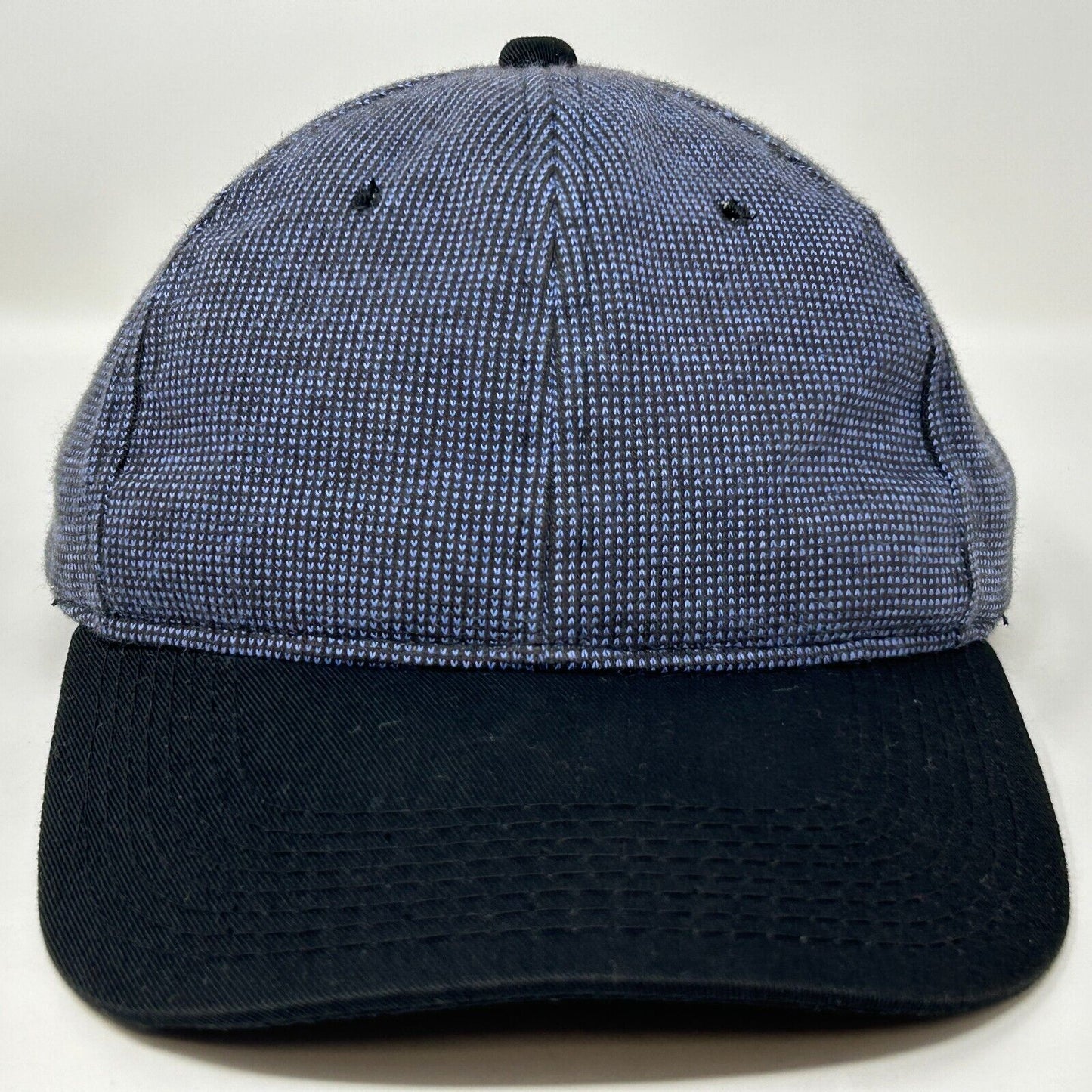 Blank Blue Black Hat Strapback 6 Six Panel Baseball Cap