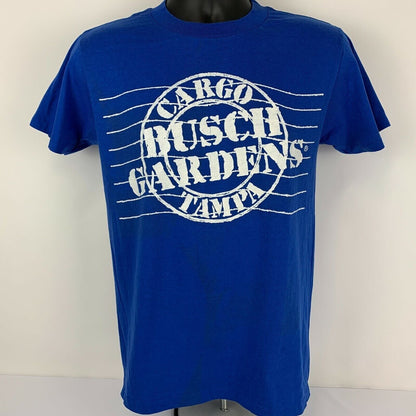 Busch Gardens Tampa Vintage 80s T Shirt Small Florida Amusement Park Mens Blue