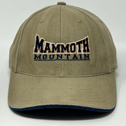 复古 Mammoth Mountain 棒球帽 帽子 滑雪板滑雪者 Y2Ks 米色