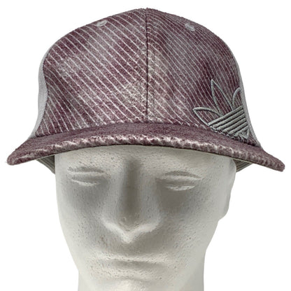 Adidas Trefoil Fitted Hat Wool Blend Gray Red 6 Six Panel Baseball Cap Size S-M