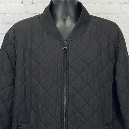 Calvin Klein Flight Jacket XXL 2XL Black Quilted Polyester Zip Pocket Bomber