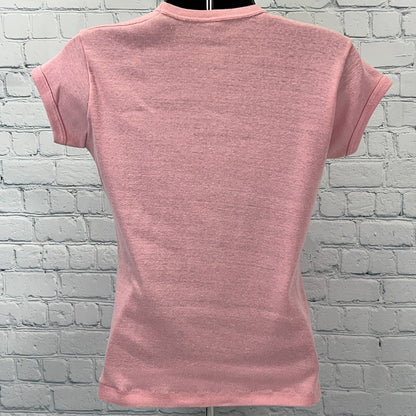 Vintage 80s Cancer Zodiac Sign T Shirt Astrology Iron On Pink Womens XS X-Small