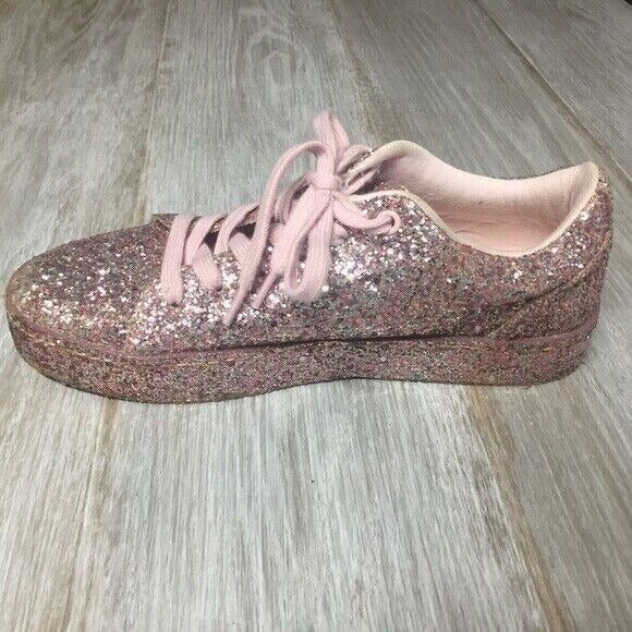 Aldo Etilivia Glitter Fashion Sneakers Womens Size 6.5 Pink Low Top Shoes