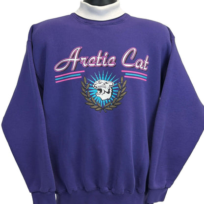 Arctic Cat Snowmobiles Vintage 90s Turtleneck Sweatshirt Purple USA Made Large