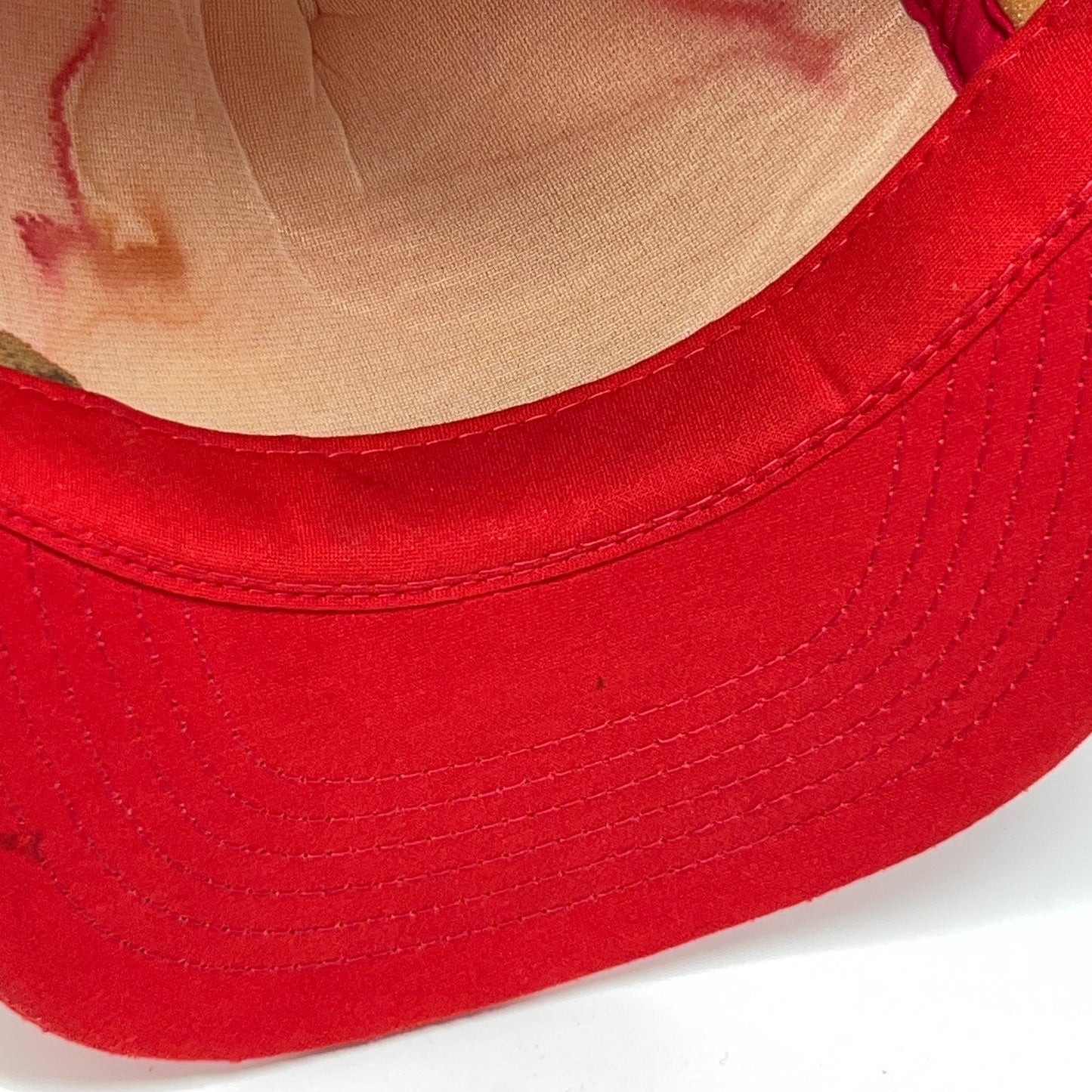 Vintage 80s Stevenson Trucking Trucker Hat Baseball Cap Vandalia MO Snapback Red