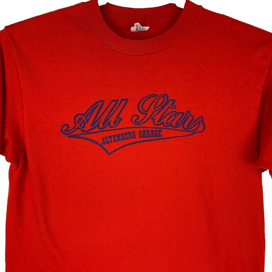 All Star Altenberg Garage Vintage 80s T Shirt Baseball Softball USA Made Large