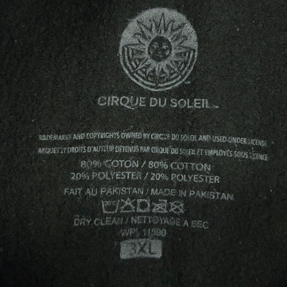 Cirque du Soleil Est 1984 Hoodie Hooded Sweatshirt Bleach Spotted Black 3XL XXXL