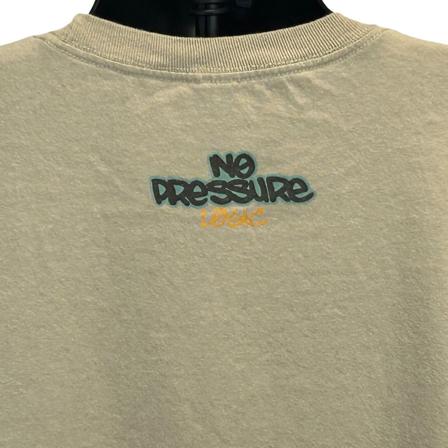 Logic No Pressure T Shirt Rap Hip Hop Beige Short Sleeve Graphic Tee 2XL XXL