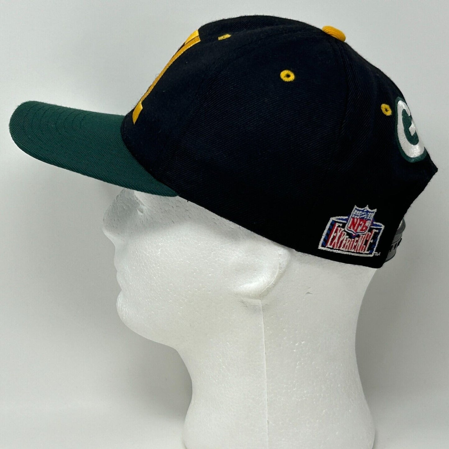 复古绿湾包装工队棒球帽 黑色 90 年代 Snapback NFL 职业球员帽