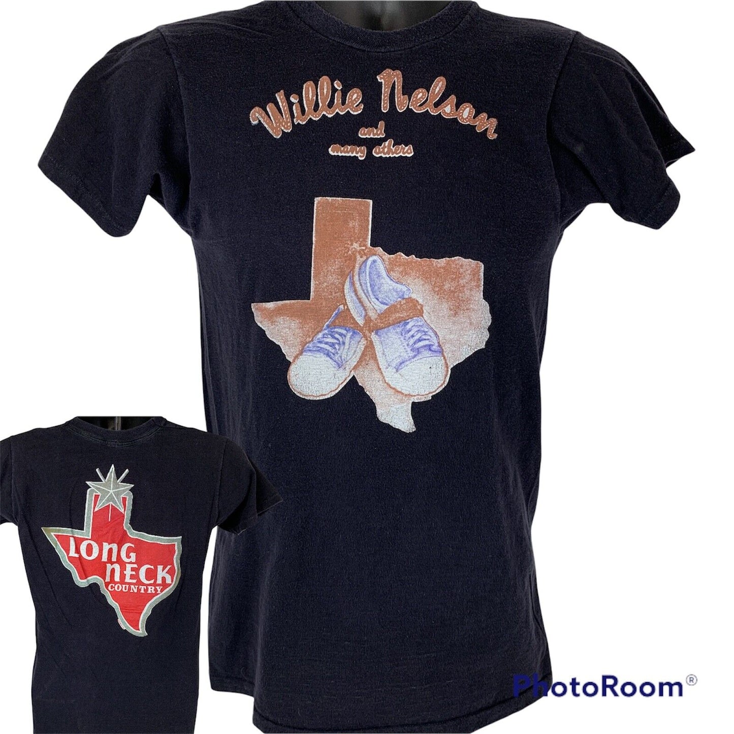 Willie Nelson Lone Star Beer Vintage 70s T Shirt Small 1974 Texas Concert USA