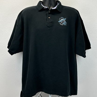 Vintage 90s Las Vegas Thunder Polo Shirt Ice Hockey Short Sleeve Black XXL 2XL