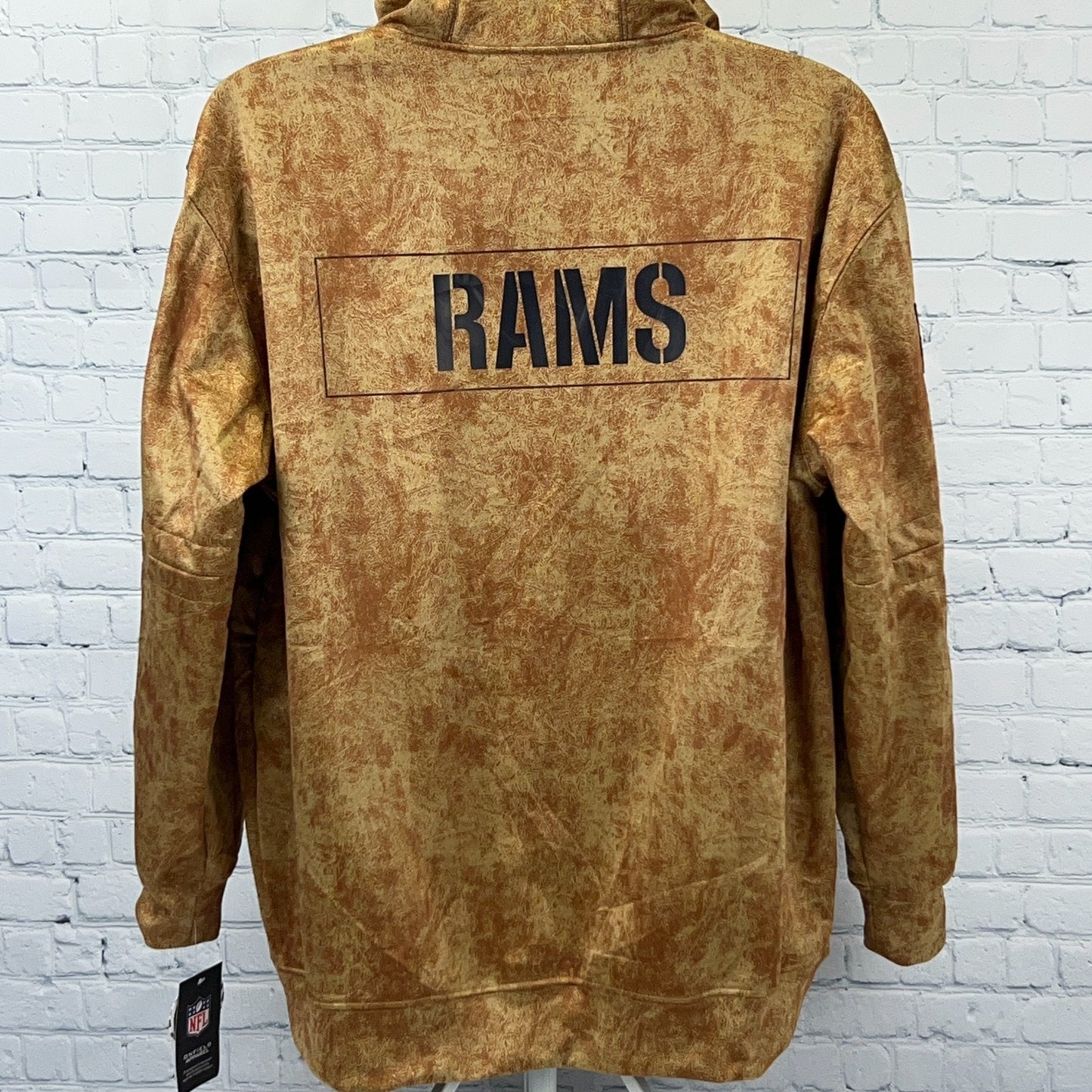 Los Angeles Rams Salute to Service Hoodie Hooded Sweatshirt NFL Brown XL X-Large