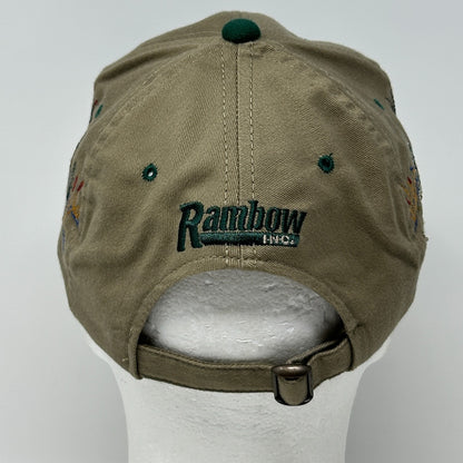 Vintage Rambow Outfitters Hat Cap Beige 90s Fishing FIsherman Strapback 6 Panel