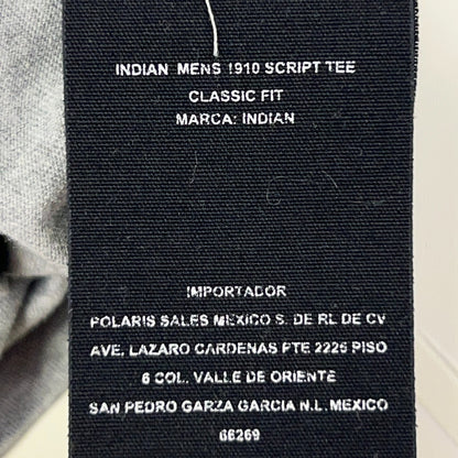 Indian Motorcycle 1910 Script Logo T Shirt XL X-Large Gray Biker Graphic Tee