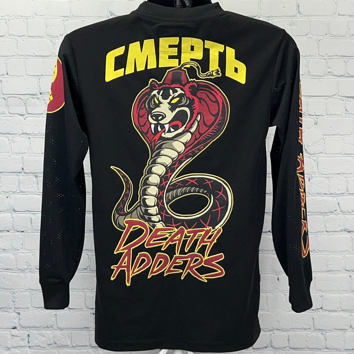 Mishka Death Adders Football Jersey S Small Black Long Sleeve Cobra Snake Shirt