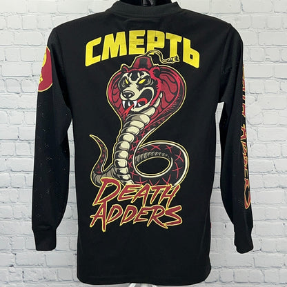 Mishka Death Adders Football Jersey S Small Black Long Sleeve Cobra Snake Shirt