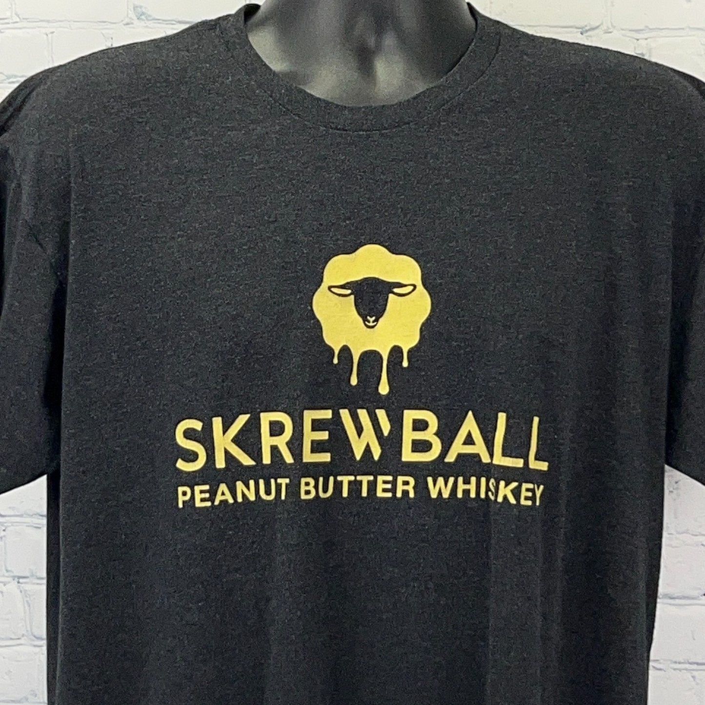 Screwball Peanut Butter Whiskey T Shirt Logo Short Sleeve Gray Unisex XL X-Large